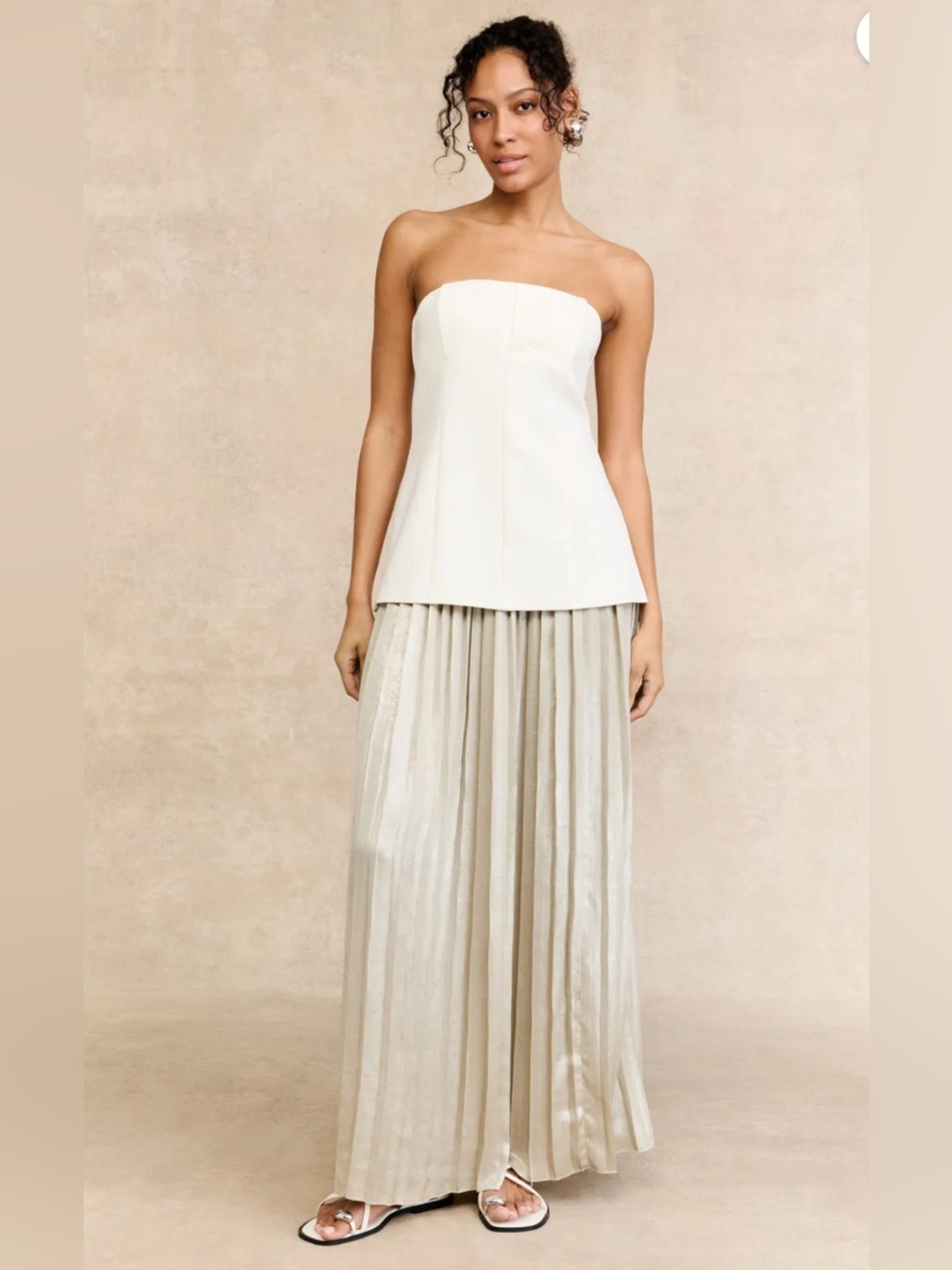 Toccin pleated‎ Maxi Skirt - Cream size 6